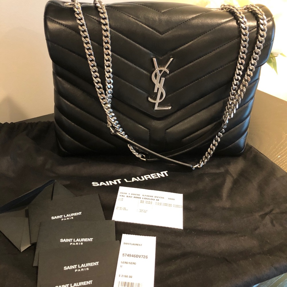 YSL LouLou Matelasse calfskin flaptop shoulder bag